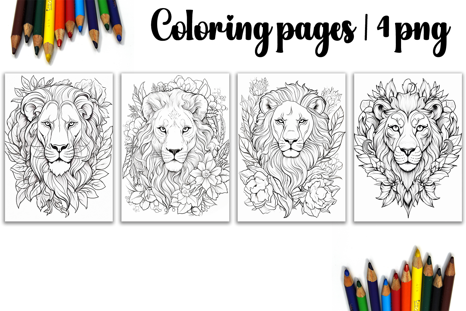 Cute animals Design |lion Coloring pages product image 1