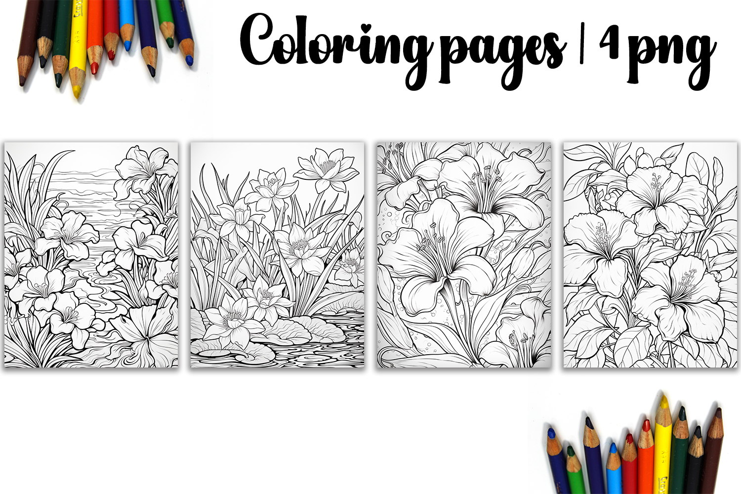 Summer flowers Design |Coloring pages product image 1