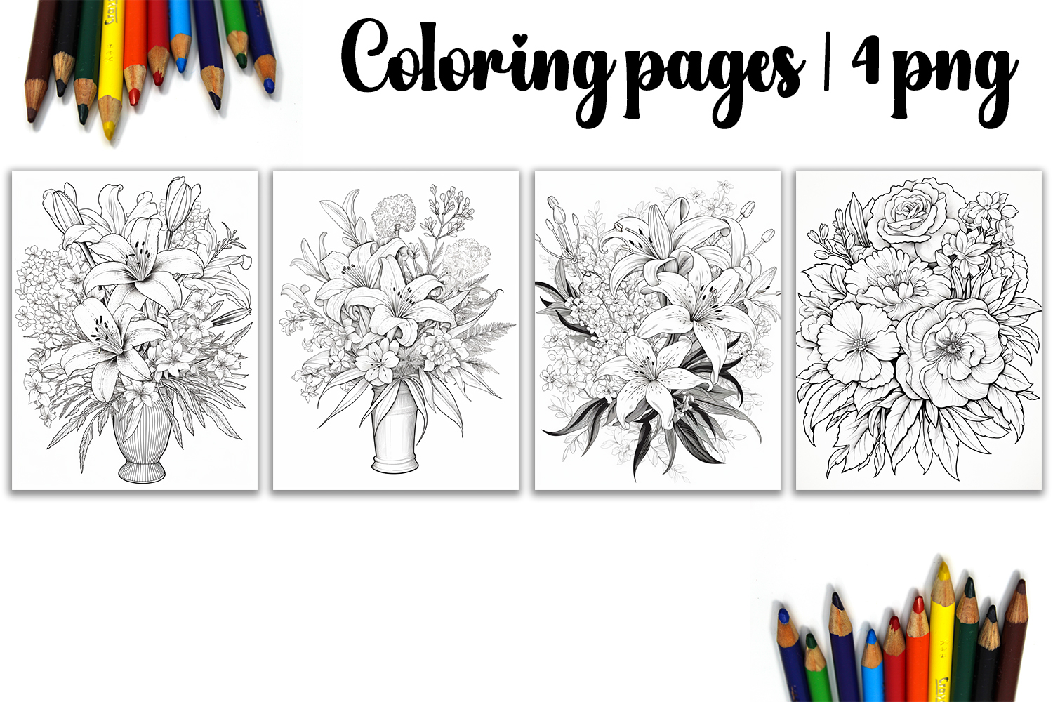 Summer flowers Design |Coloring pages product image 1