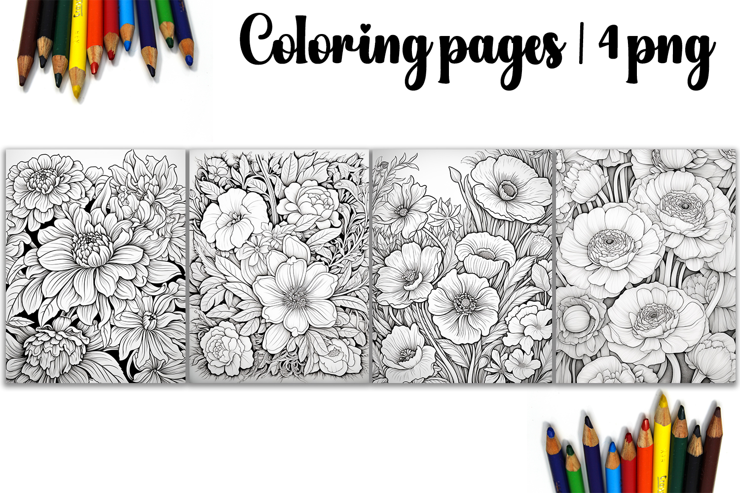Summer flowers Design |Coloring pages product image 1