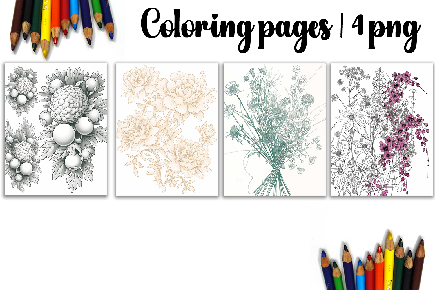 Summer flowers Design |Coloring pages product image 1