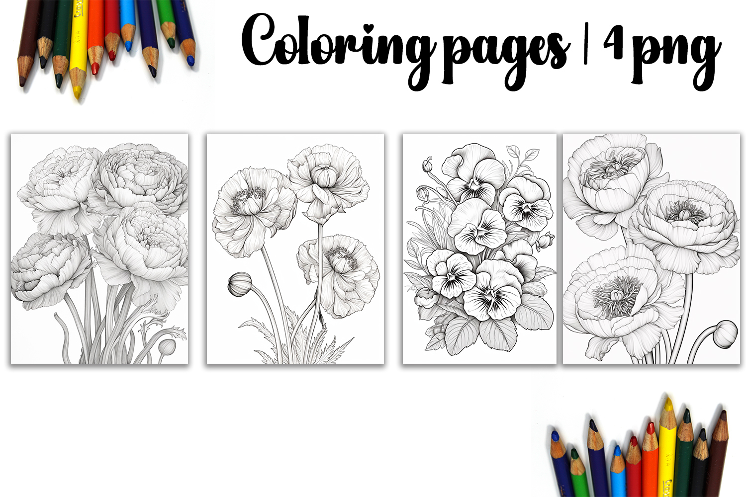 Summer flowers Design |Coloring pages product image 1