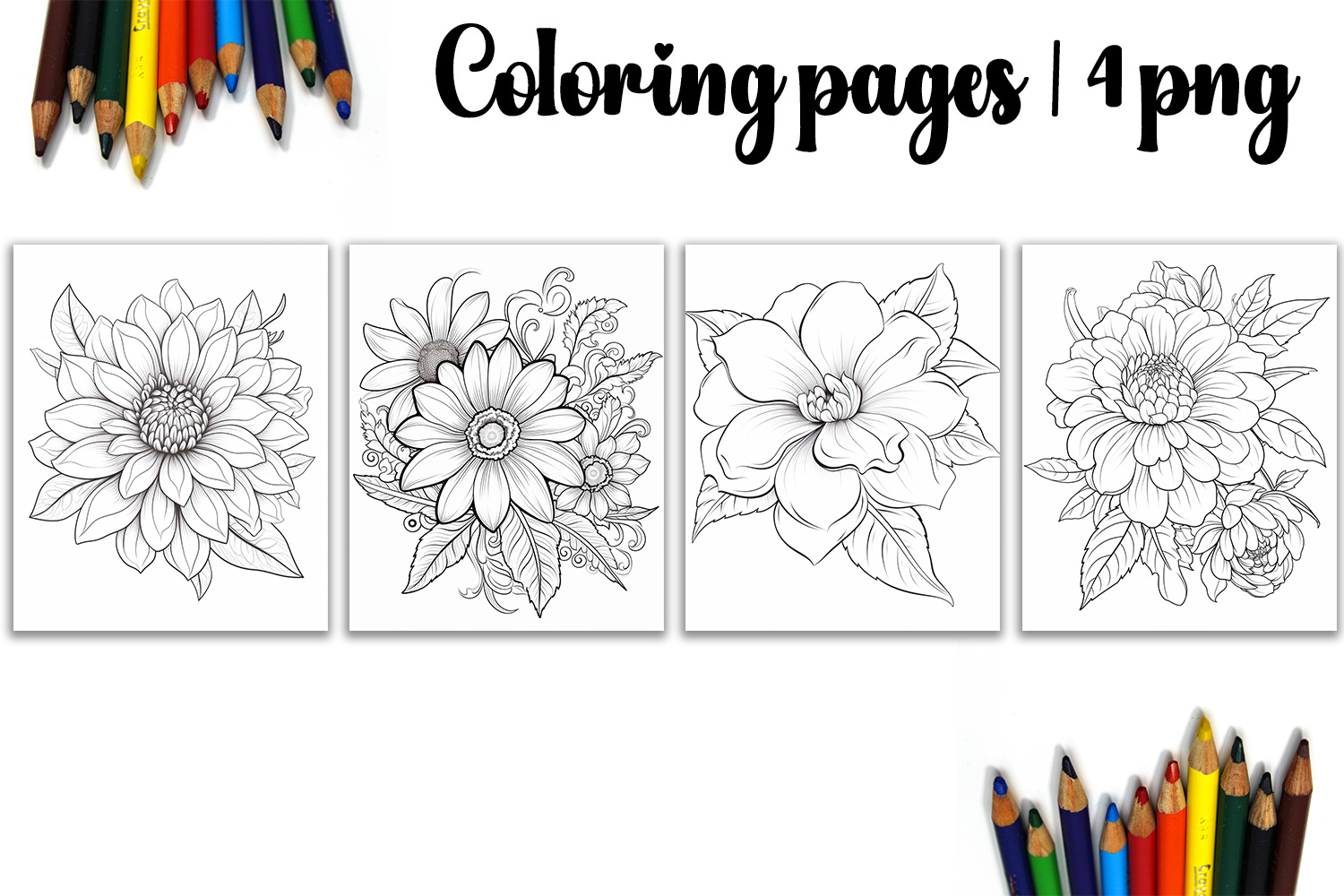Summer flowers Design |Coloring pages product image 1