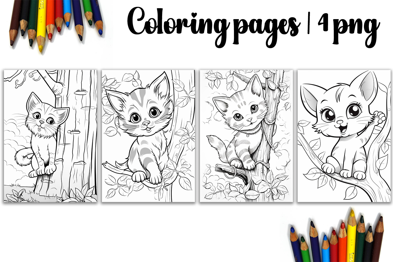 Cute animals Design |cat Coloring pages product image 1