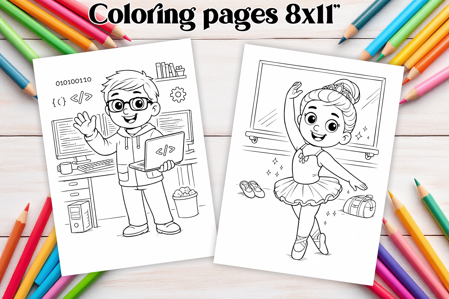 Professions coloring page PNG | Coloring book for kids PNG product image 1