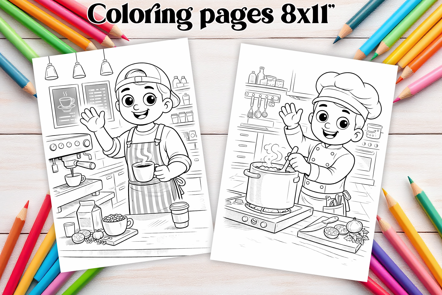 Professions coloring page PNG | Coloring book for kids PNG product image 1