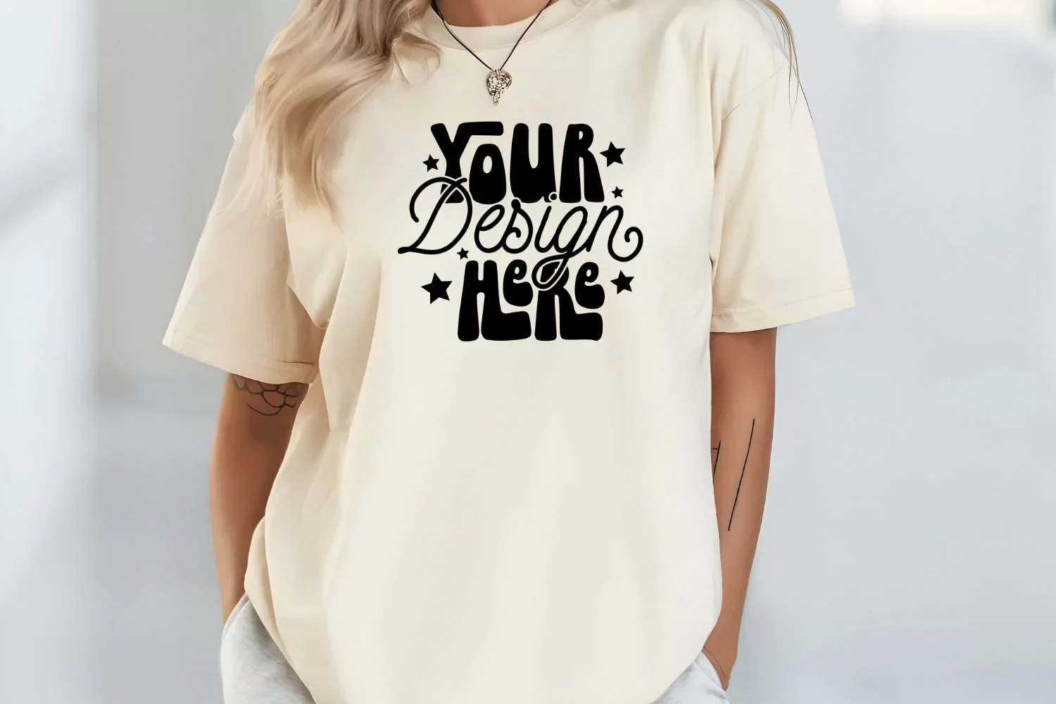 Comfort Colors C1717 Ivory Shirt Mockup, Tshirt Mockup, product image 1
