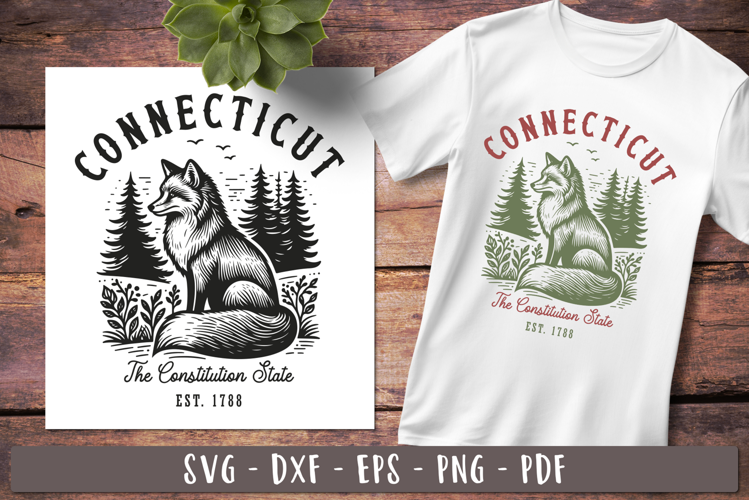 Connecticut svg Vintage United states design 