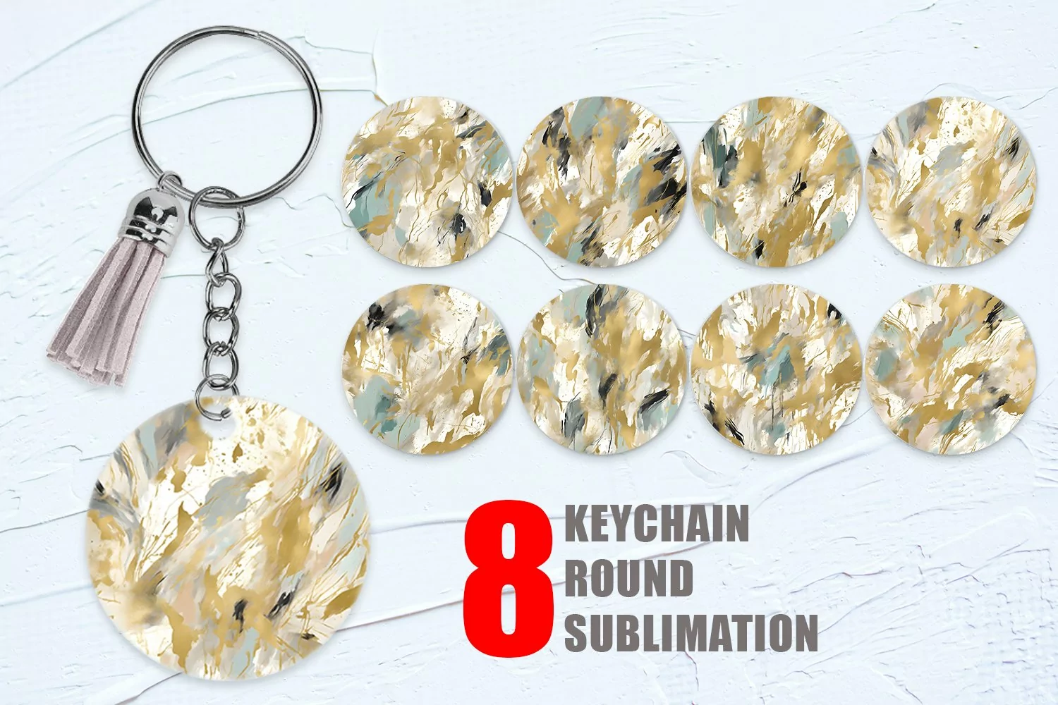 Contemporary Art and Gold Keychain | Keyring product image 1