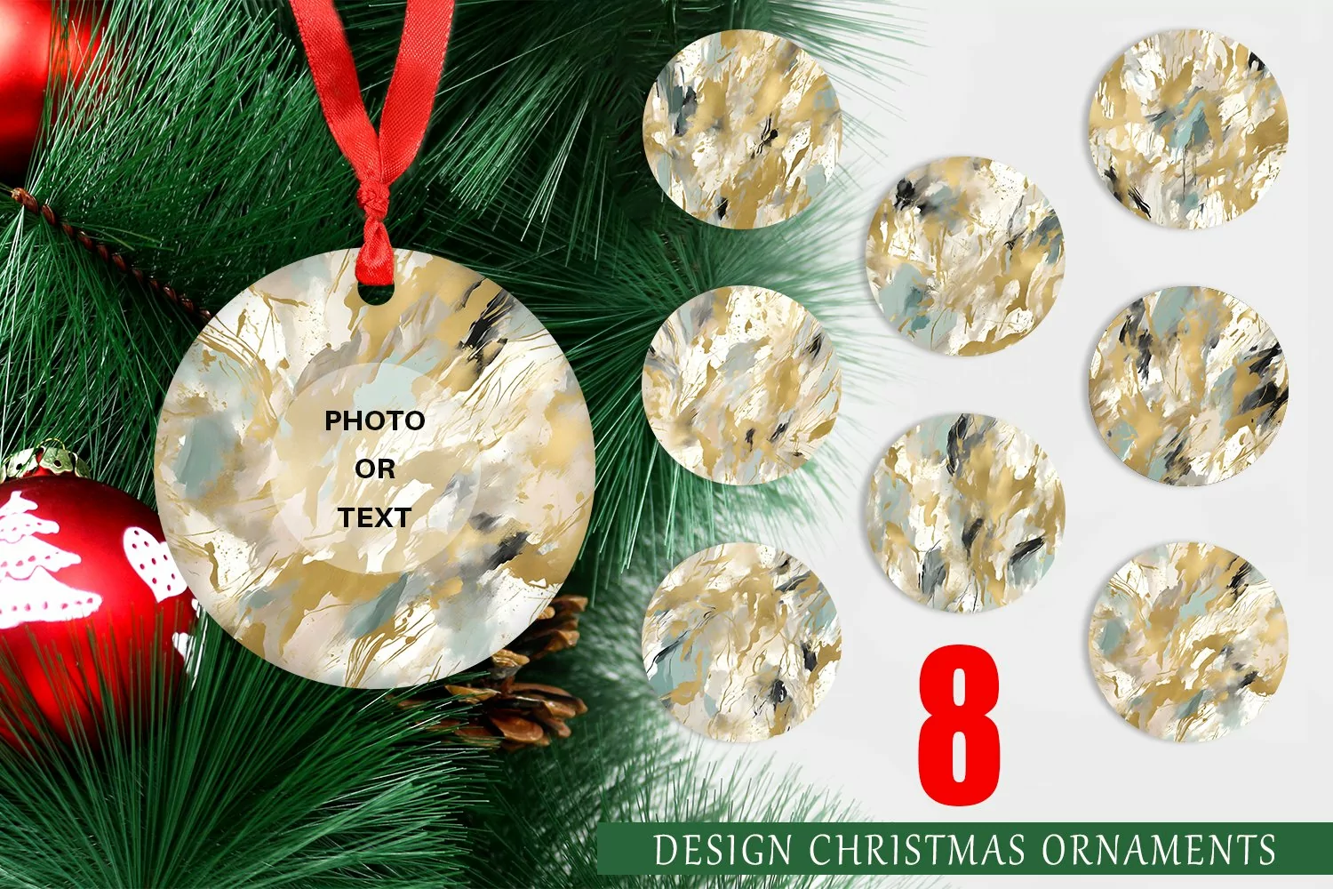 Christmas Ornaments Contemporary Art and Gold product image 1