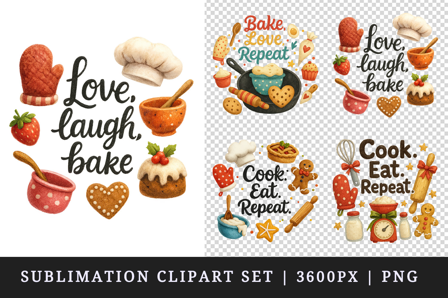 Cooking and Baking clipart printable sublimation design png product image 1