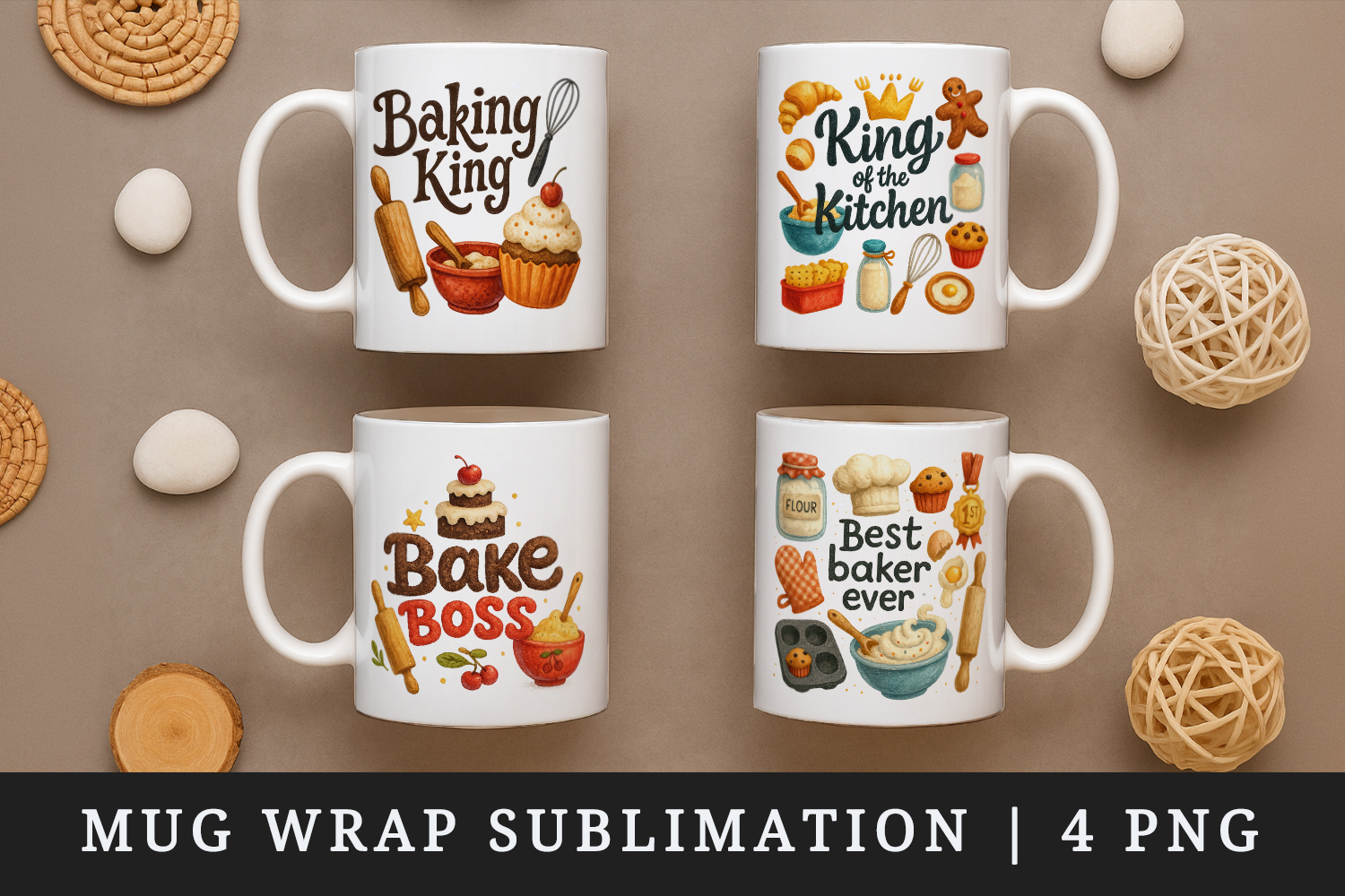Cooking and Baking mug wrap printable sublimation design product image 1