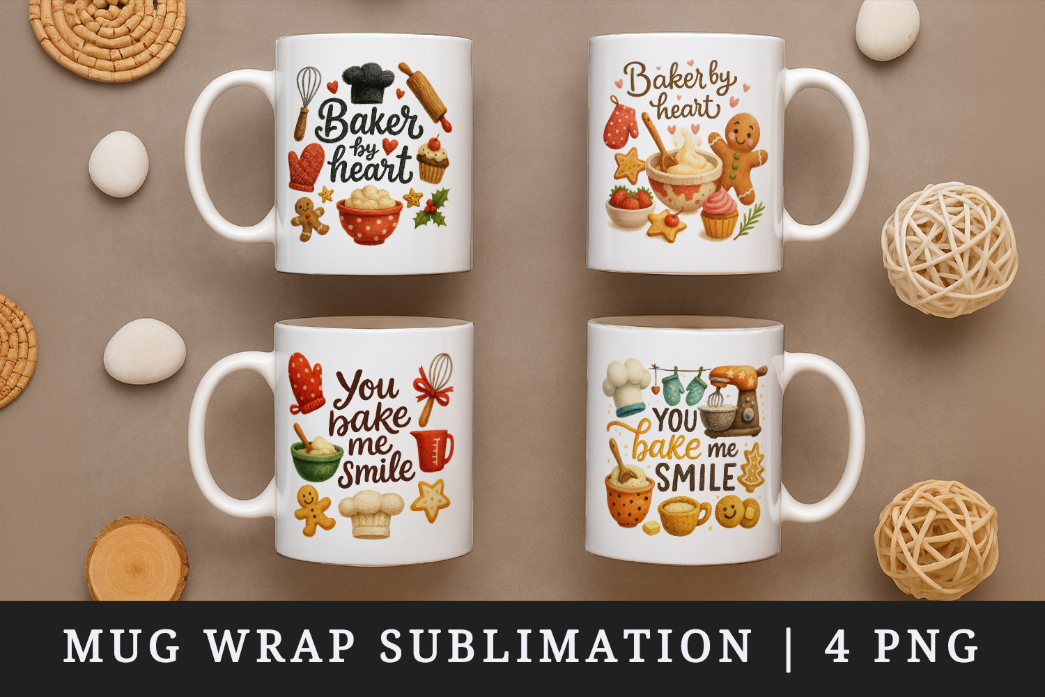 Cooking and Baking mug wrap printable sublimation design product image 1