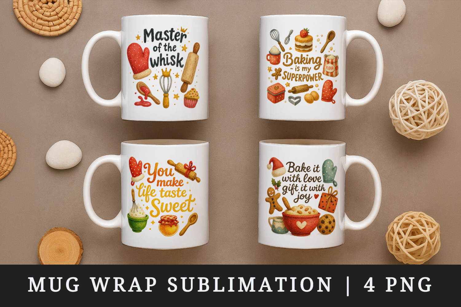 Cooking and Baking mug wrap printable sublimation design product image 1