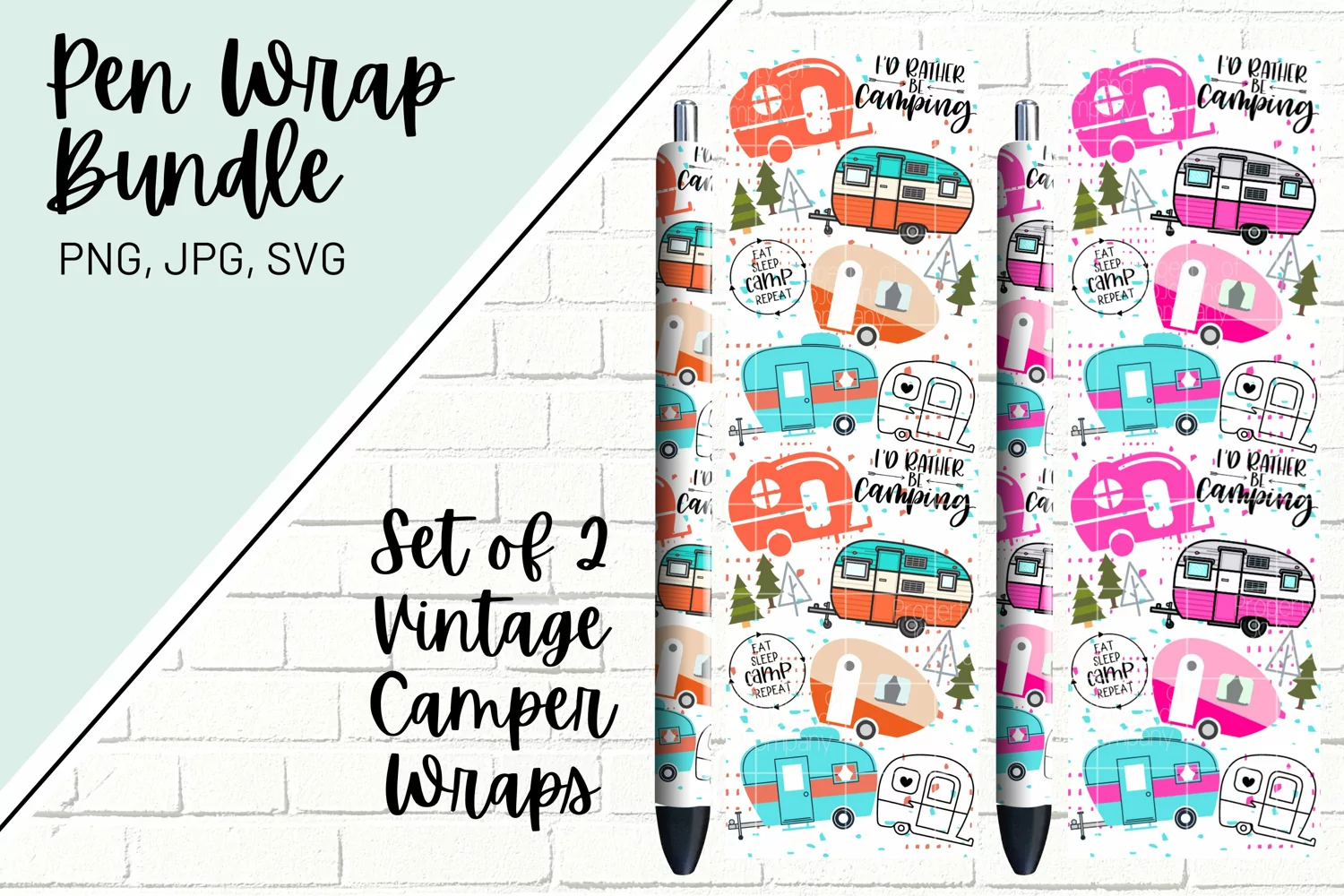 Camping Pen Wrap Bundle- PNG JPG SVG product image 1
