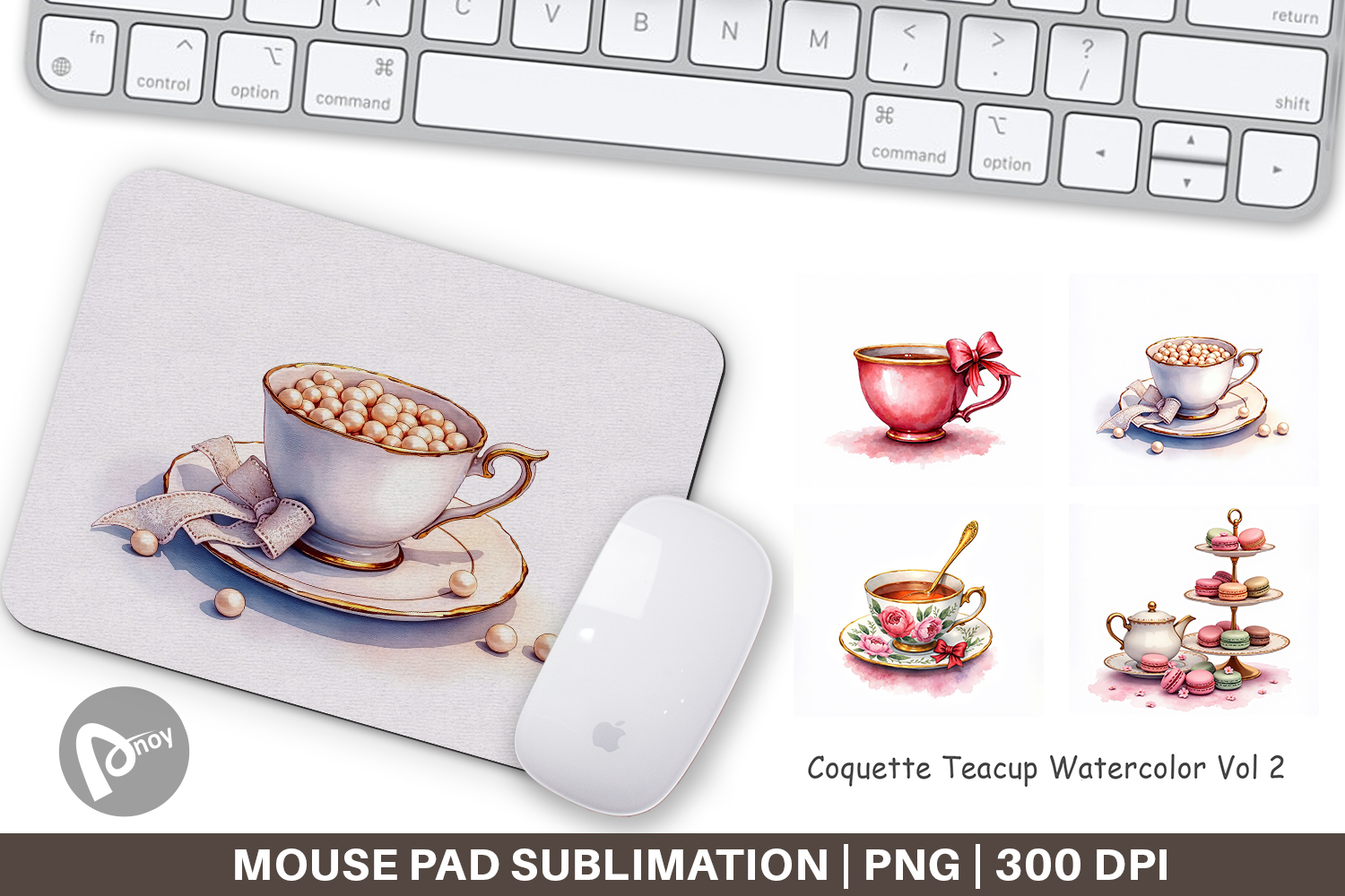 Coquette Teacup Mouse Pad product image 1