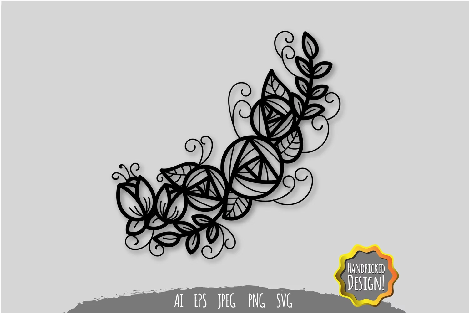 Corner Floral Decoration Papercut product image 1