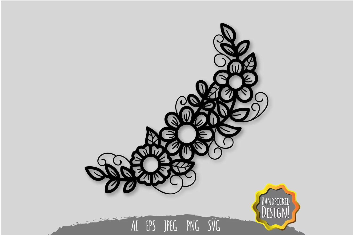 Corner Floral Decoration Papercut product image 1