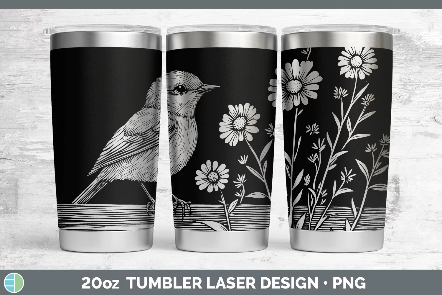 GorgeousCottage Birds Laser 20oz Tumbler design.