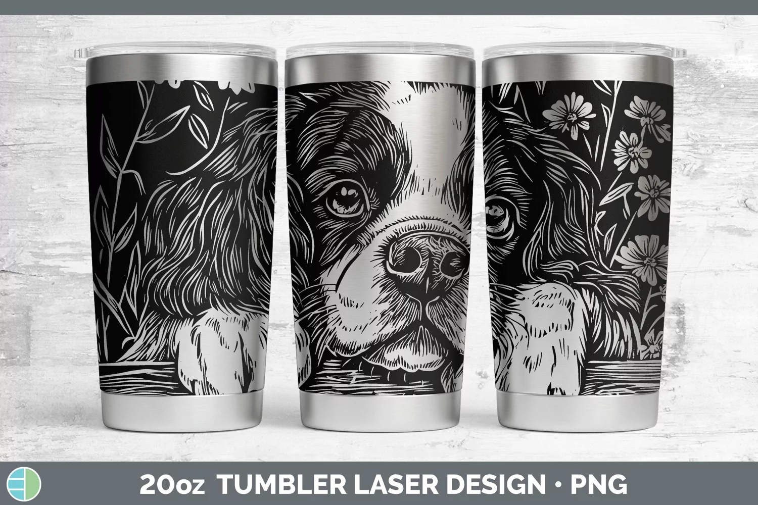 GorgeousCottage Dogs Laser 20oz Tumbler design.