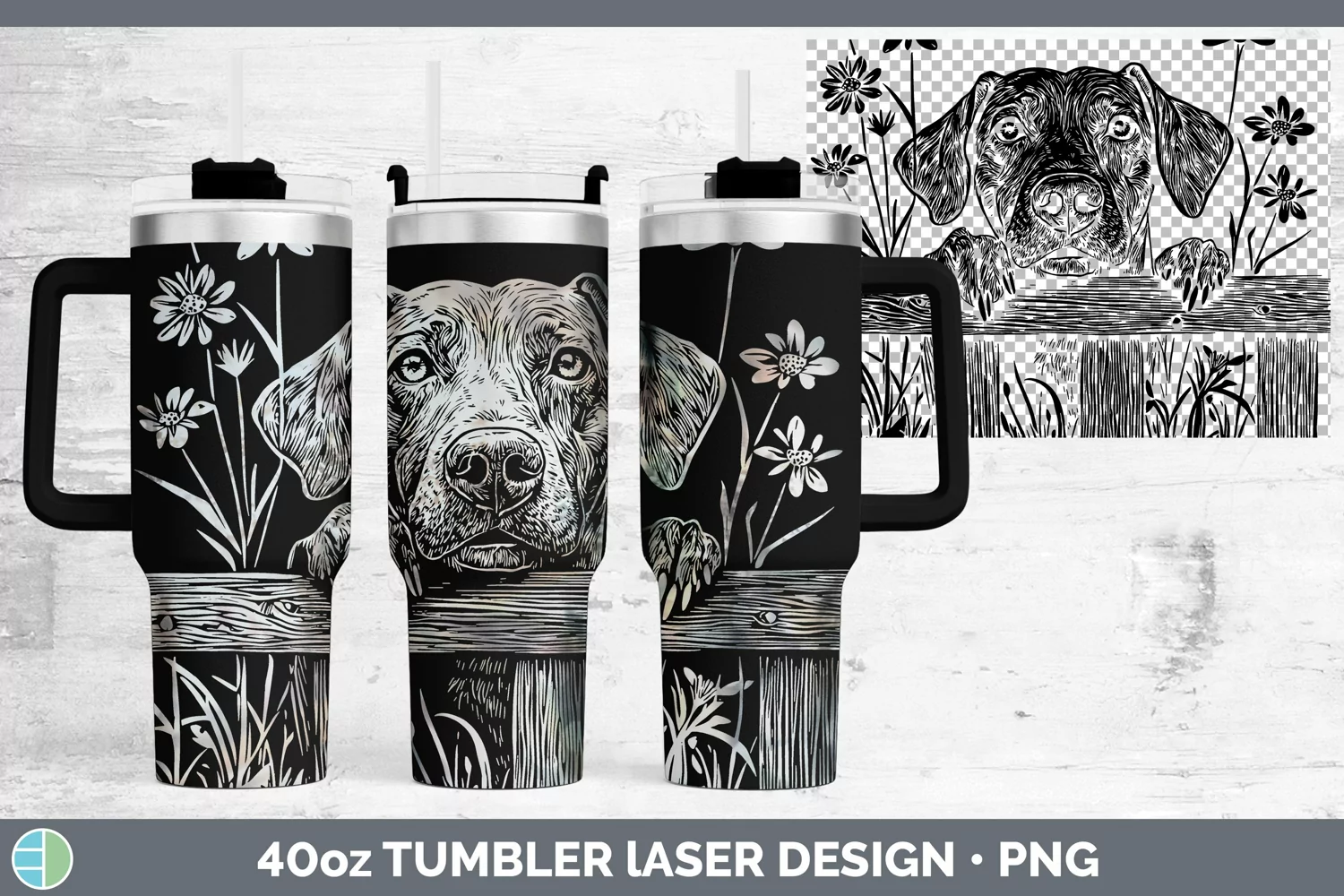 GorgeousCottage Dogs Laser 40oz Tumbler design.