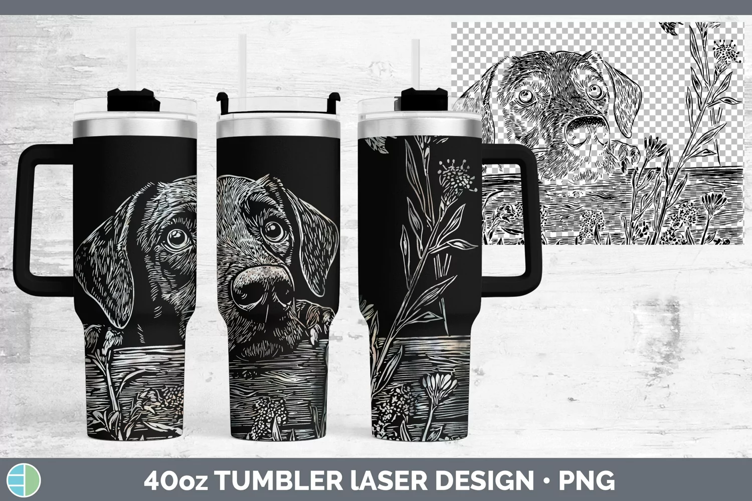 GorgeousCottage Dogs Laser 40oz Tumbler design.
