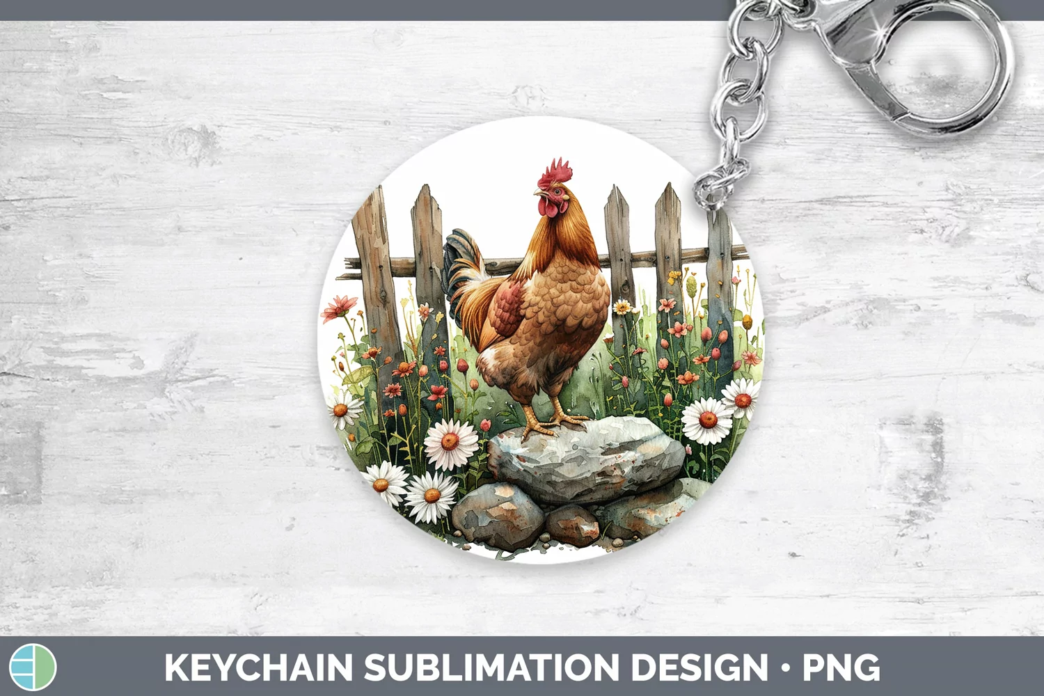 GorgeousCottage Garden Keychain design.