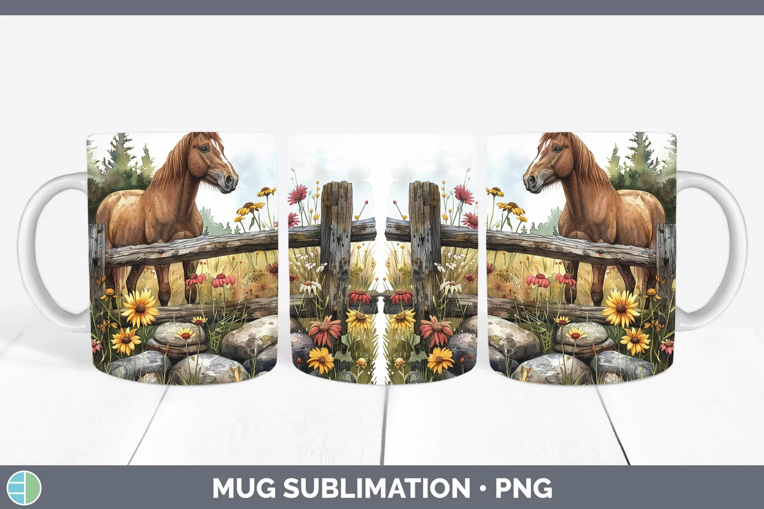 GorgeousCottage Garden Mug Wrap design.