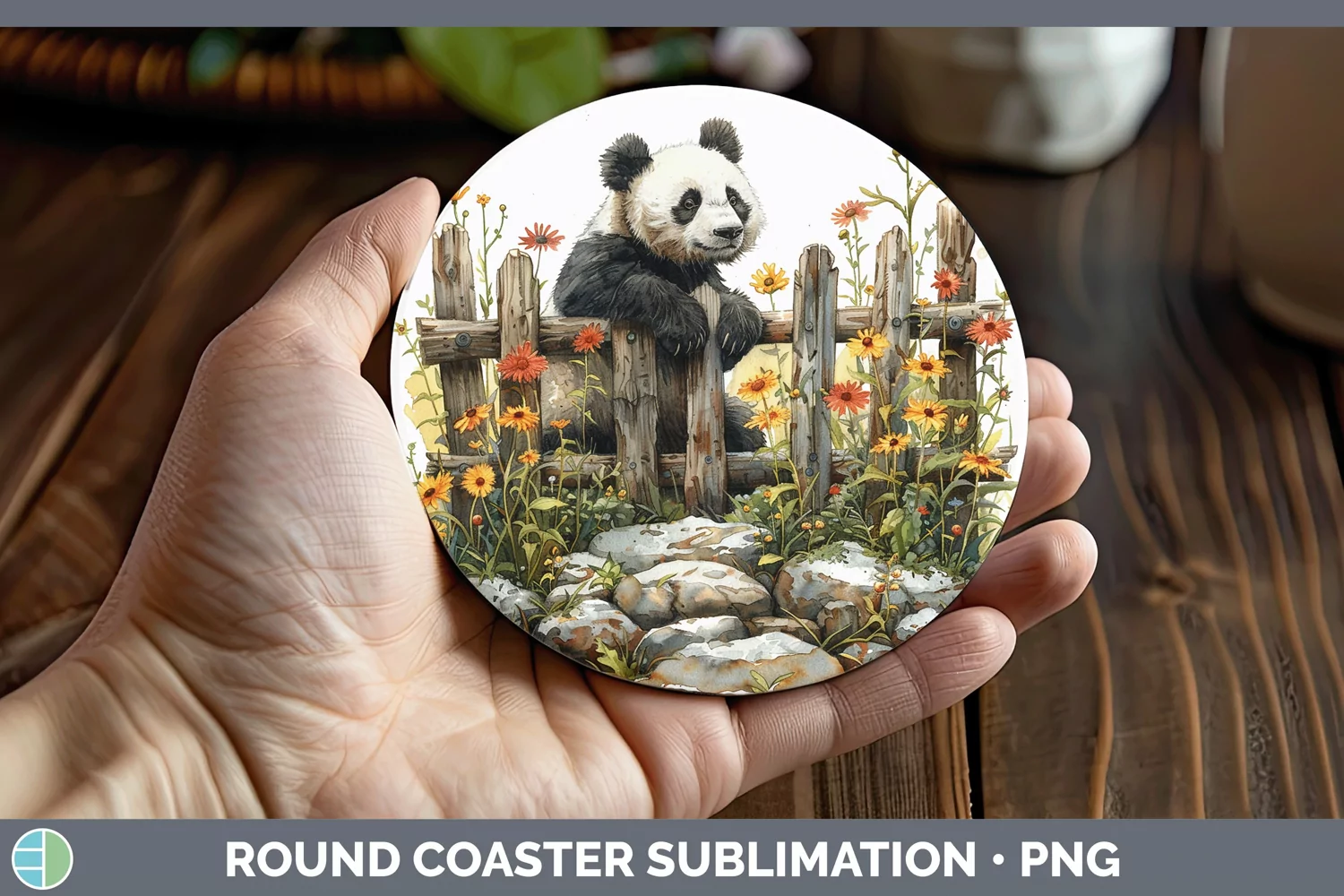 GorgeousCottage Garden Round Coaster design.