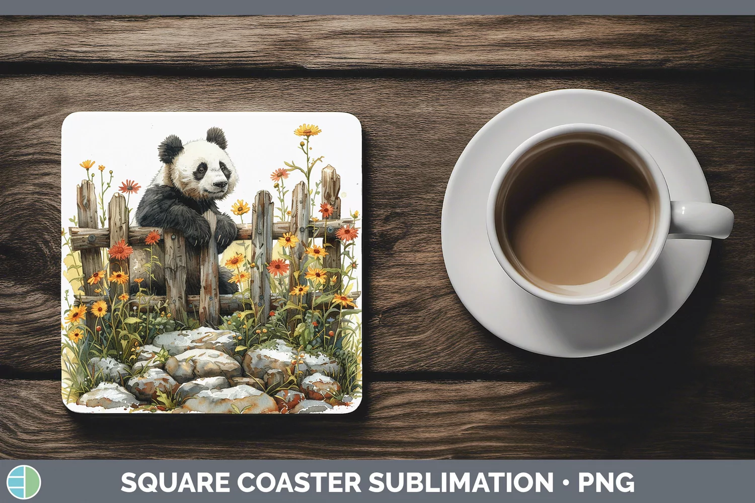 GorgeousCottage Garden Square Coaster design.