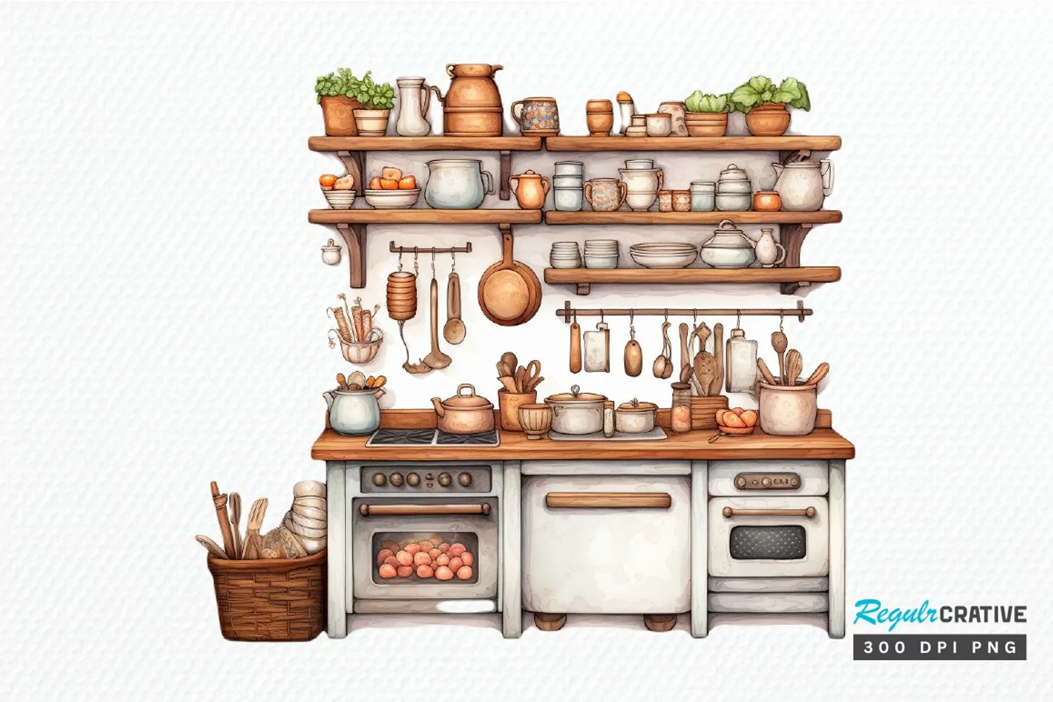 Cottage Kitchen Collection single PNG Clipart product image 1