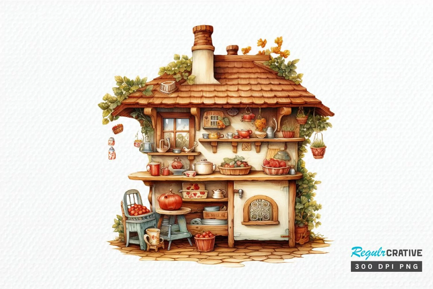 Cottage Kitchen Collection single PNG Clipart product image 1