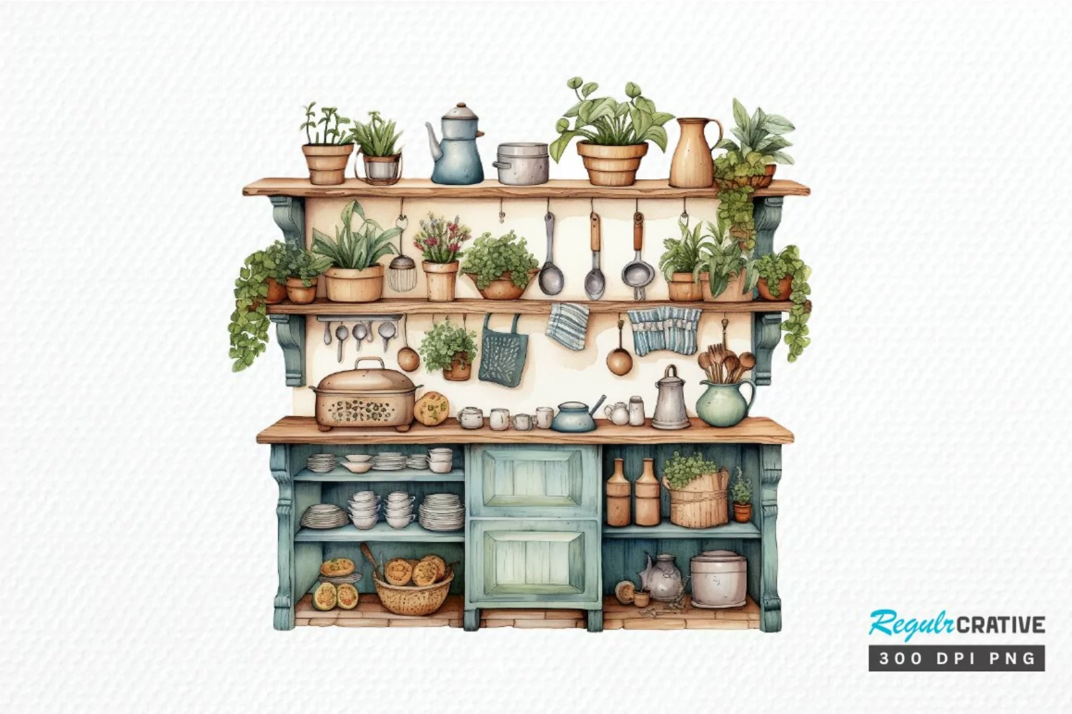 Cottage Kitchen Collection single PNG Clipart product image 1