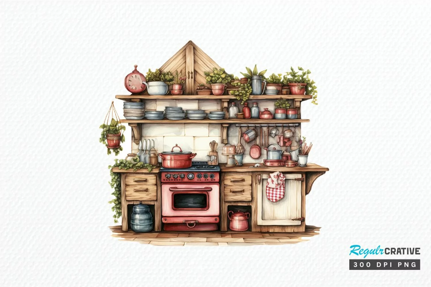 Cottage Kitchen Collection single PNG Clipart product image 1