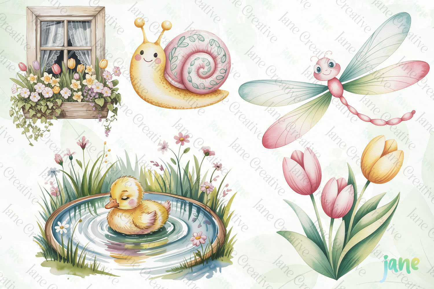 Cottage Spring Clipart product image 1