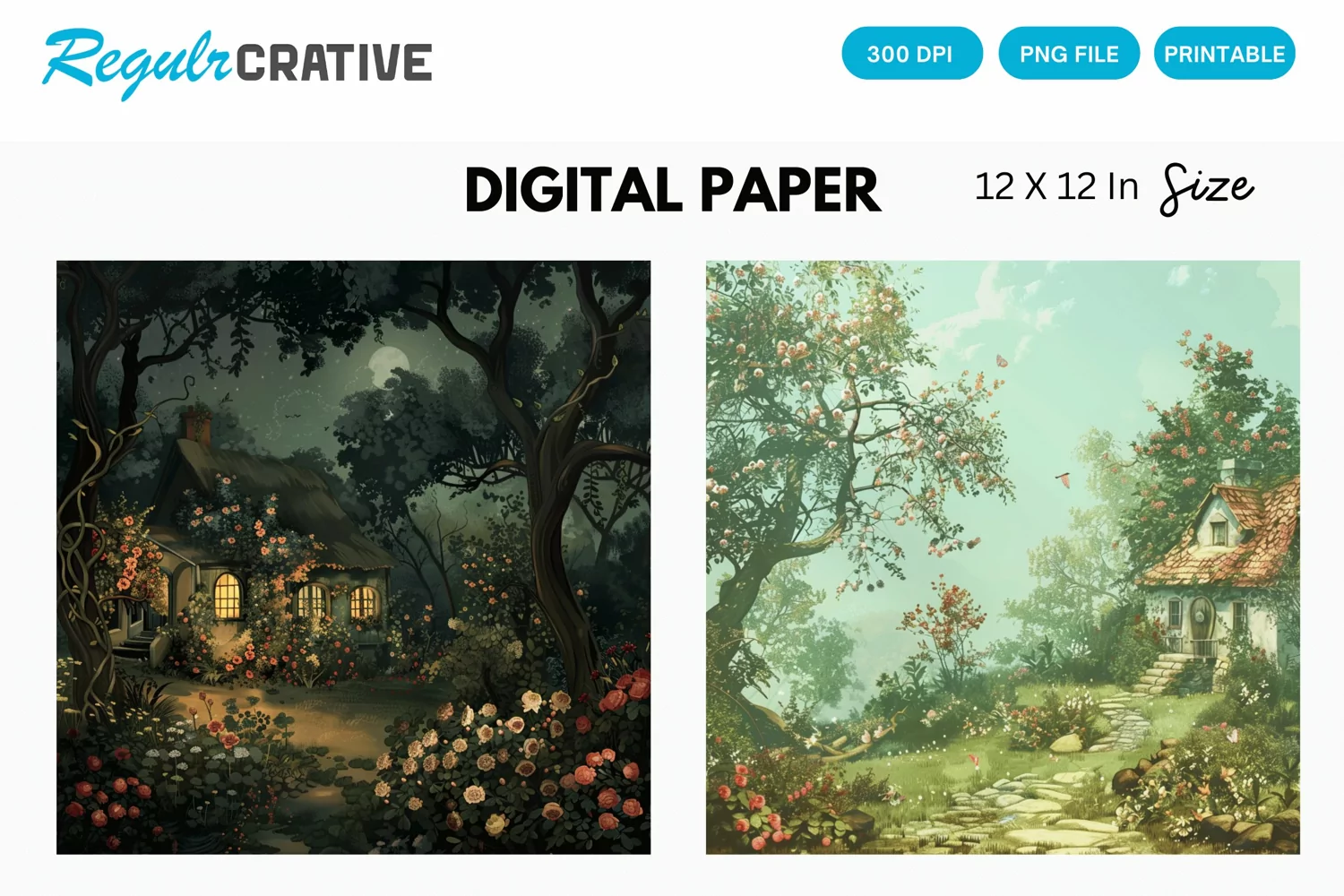 Cottagecore Digital Paper, Cottagecore Background product image 1