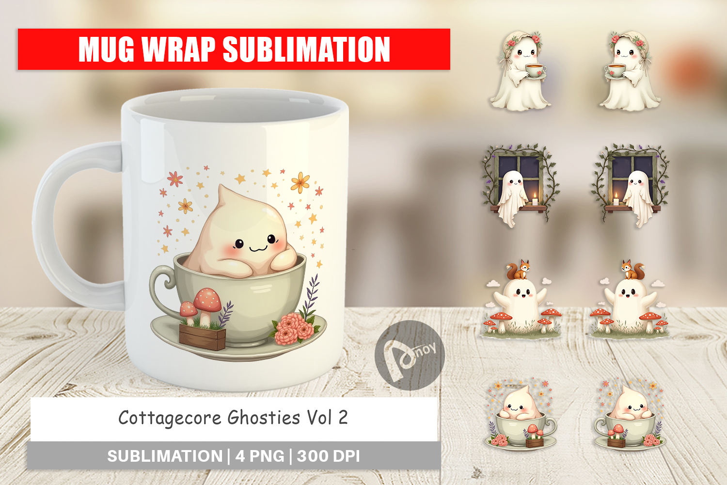Mug Wrap Cottagecore Ghosties product image 1