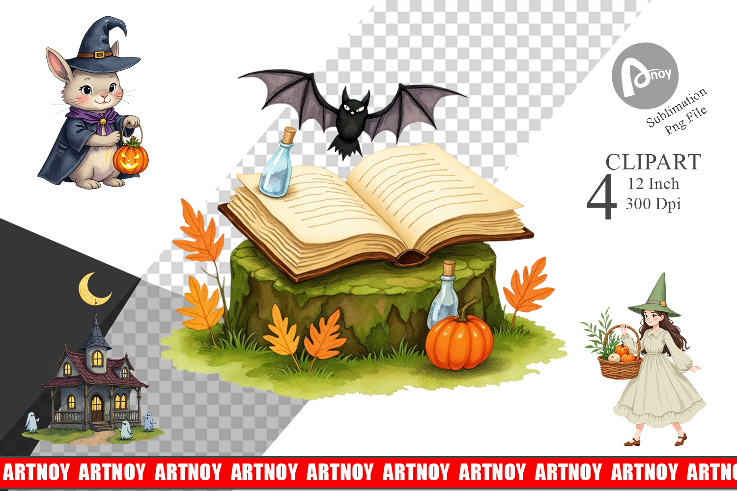 Cottagecore Halloween Clipart product image 1