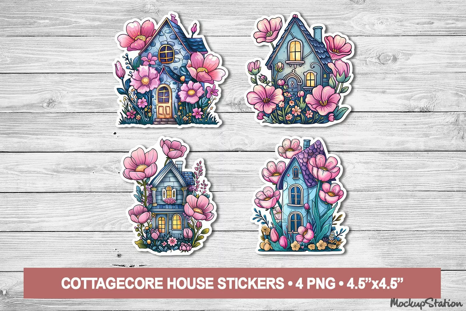 Cottagecore House Stickers | Vintage Cute Printable PNG product image 1