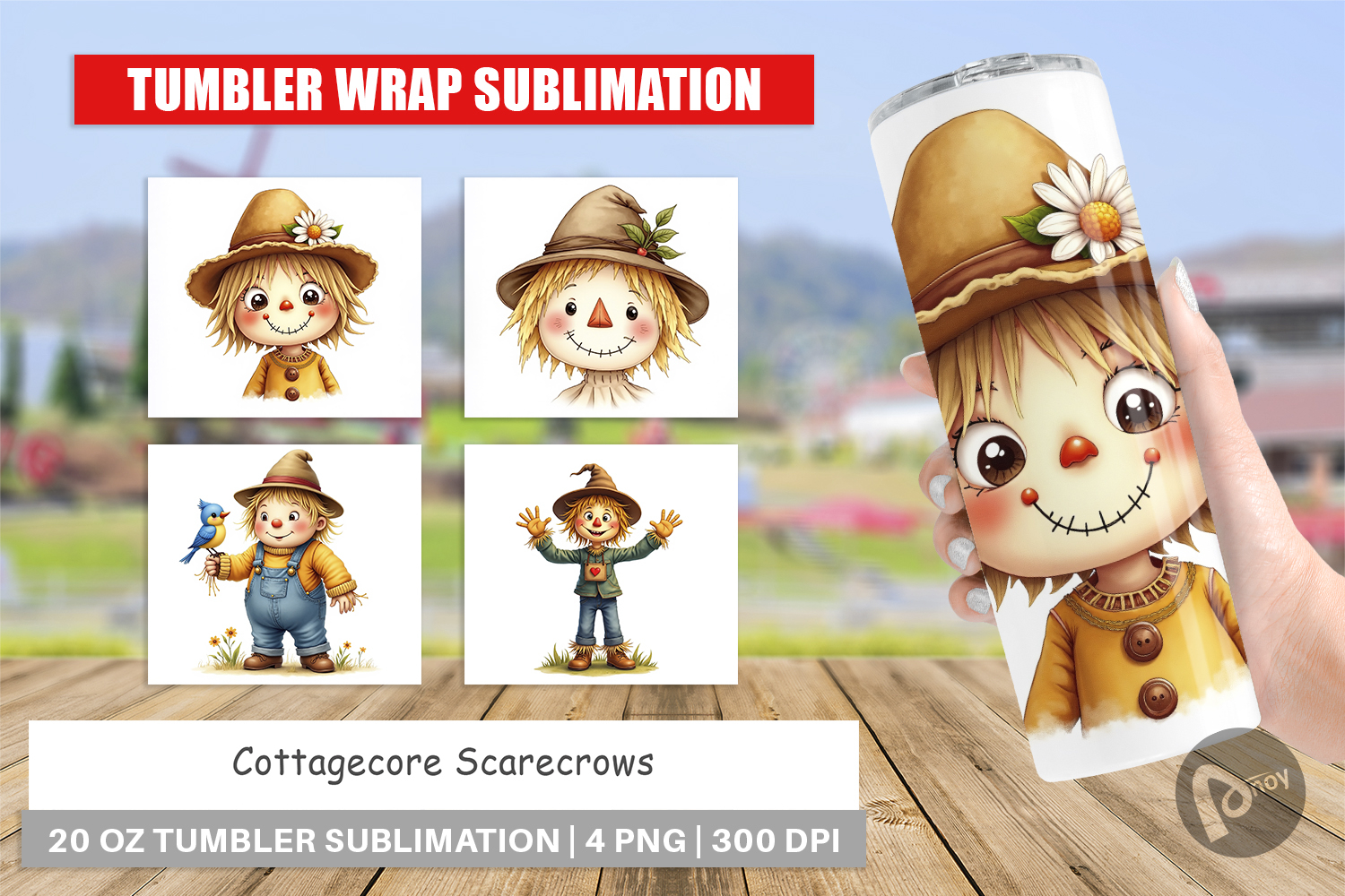 Cottagecore Scarecrows Tumbler product image 1