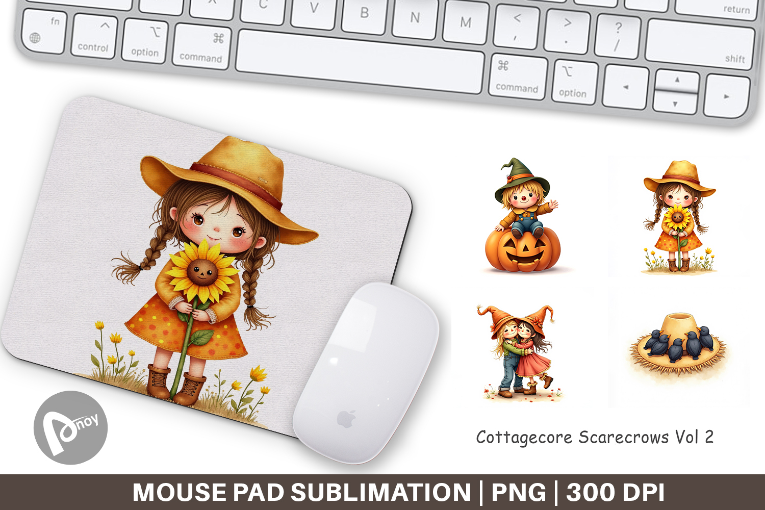 Cottagecore Scarecrows Mouse Pad product image 1