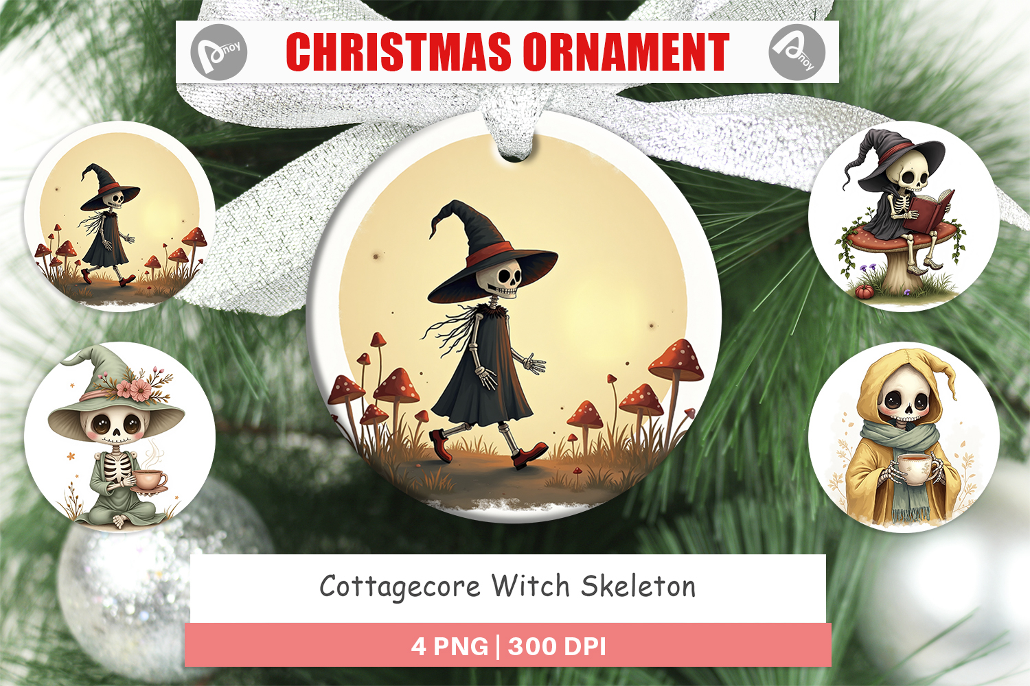 Ornament Cottagecore Witch Skeleton product image 1