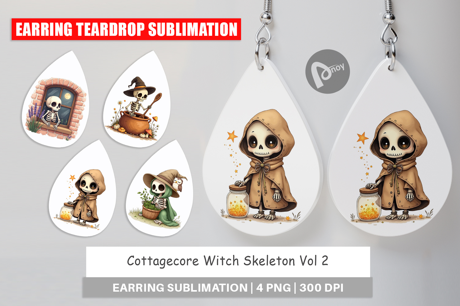 Earring Cottagecore Witch Skeleton product image 1