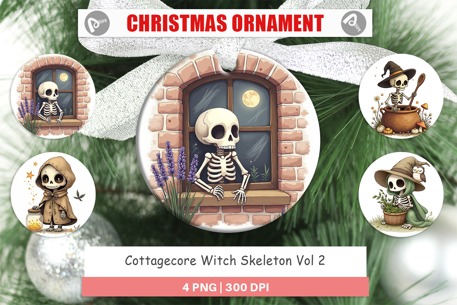 Ornament Cottagecore Witch Skeleton product image 1