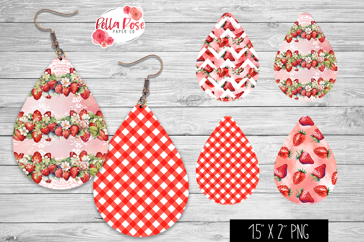 Cottage Strawberries | 4 Sets of Teardrop Earrings product image 1
