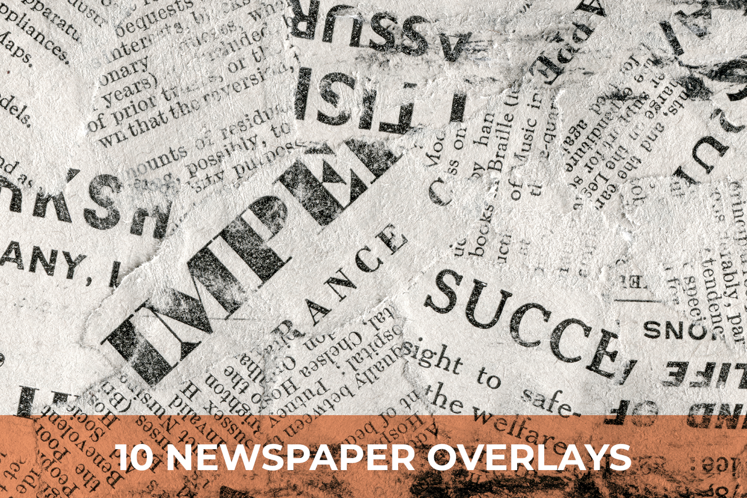 10 Grunge Vintage Newspaper Overlays product image 1