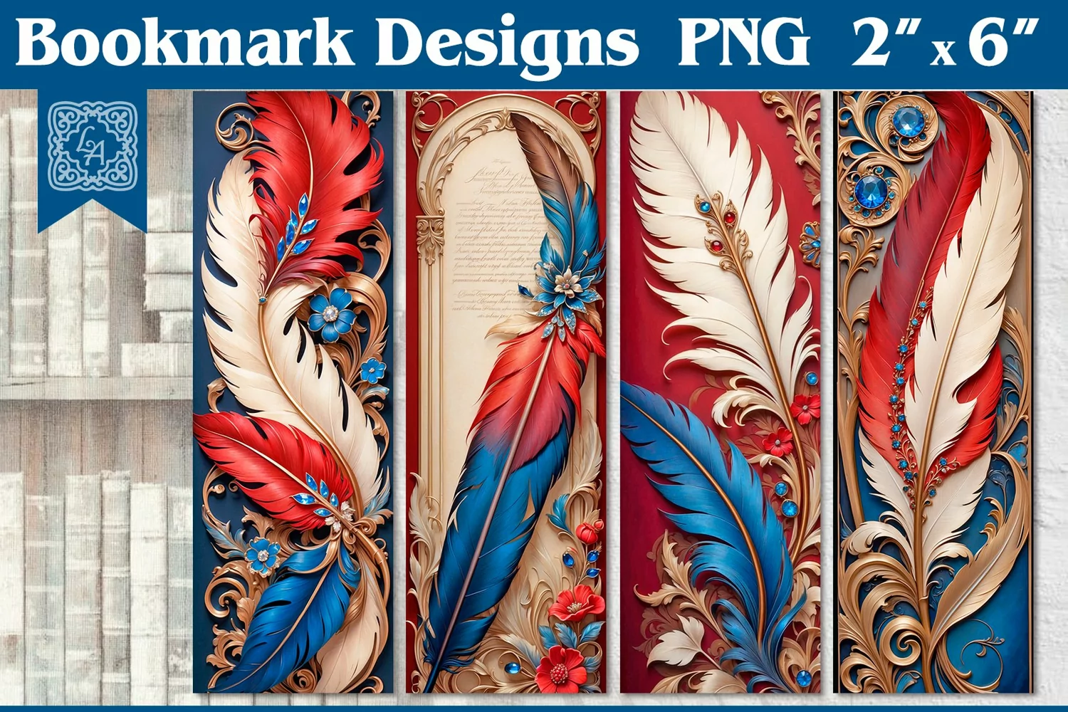 Feather Printable Bookmark 4 PNG product image 1