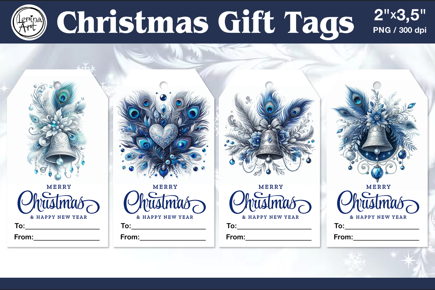 Christmas Gift Tags|Christmas Bell| PNG Sublimation product image 1