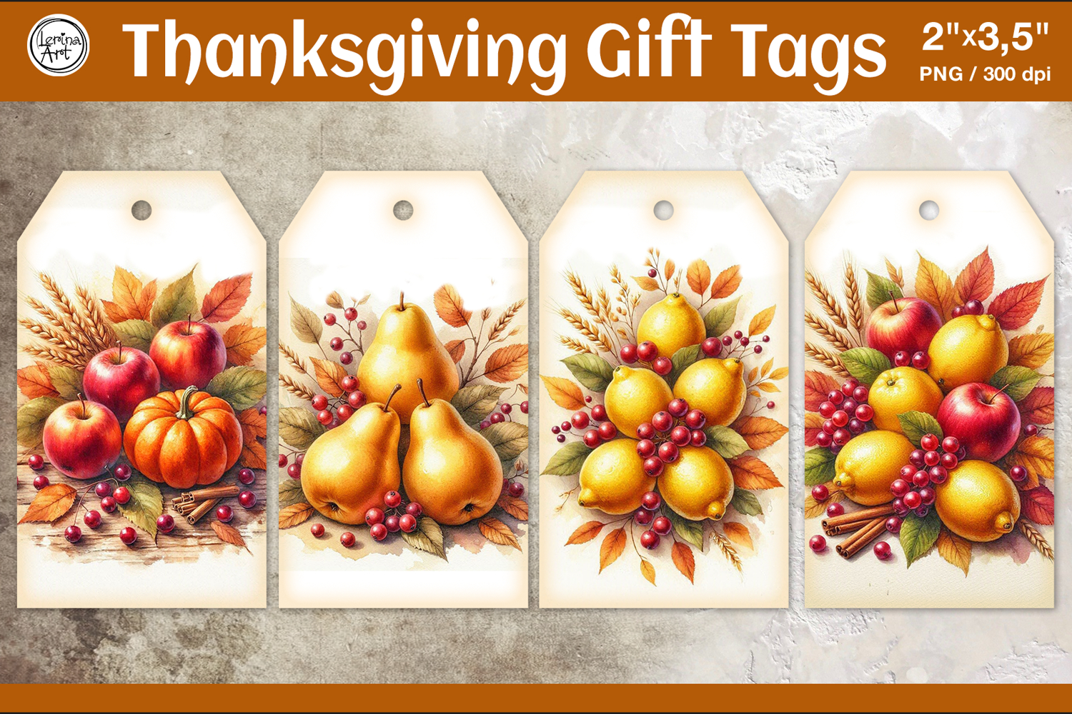 Thanksgiving Harvest Gift Tags | Rustic Autumn Printable Tag product image 1