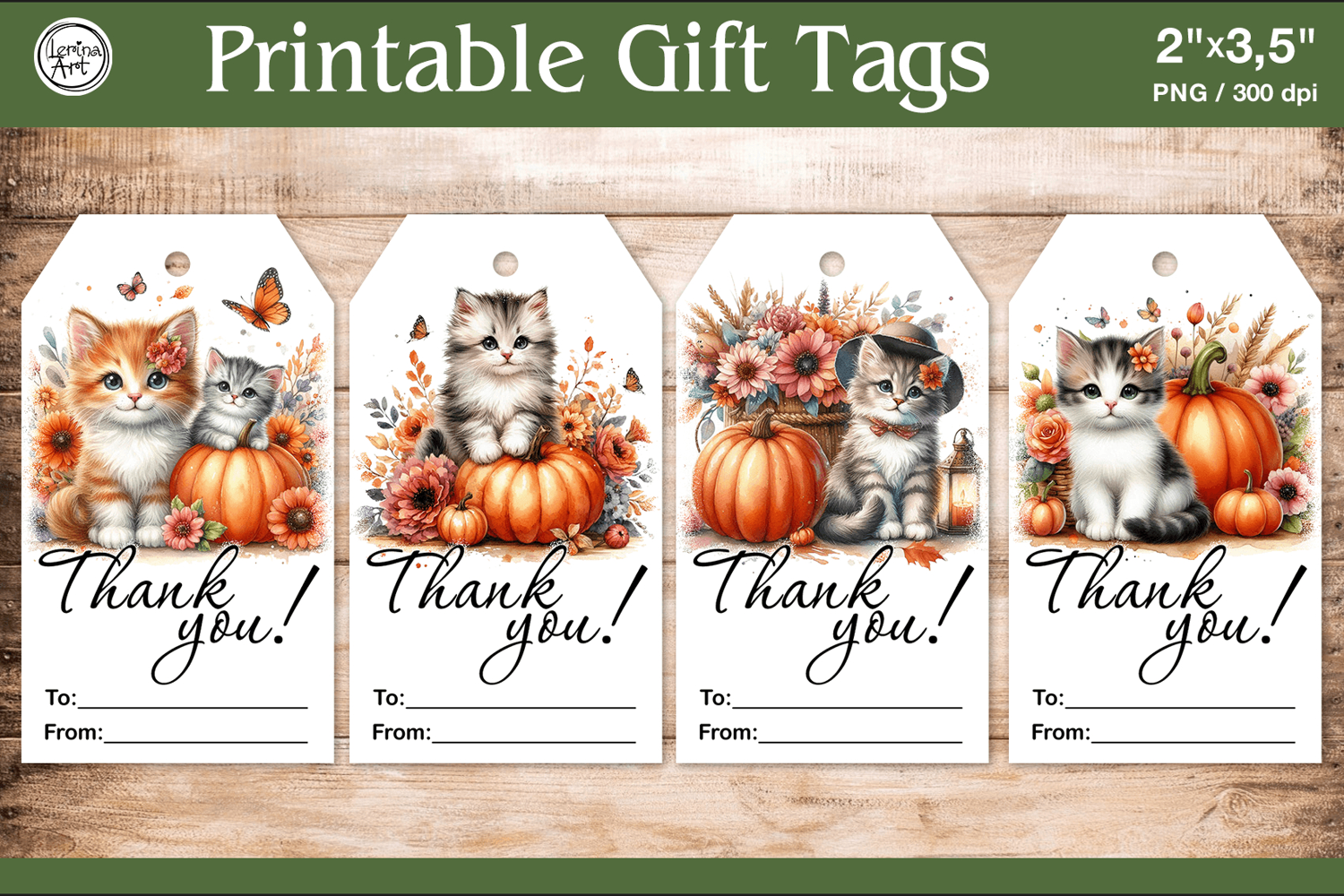 Thanksgiving Gift Tags| Pumpkin | PNG product image 1